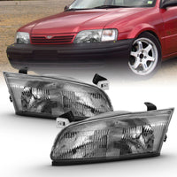 Thumbnail for ANZO 1997-1999 Toyota Camry Crystal Headlight Chrome Amber(OE)