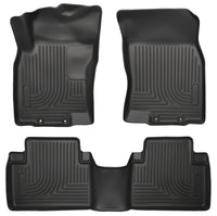 Thumbnail for Husky Liners WeatherBeater 14 Nissan Rogue Front & Second Row Black Floor Liners