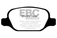 Thumbnail for EBC 10-11 Fiat 500 1.4 (Bosch Calipers) Redstuff Rear Brake Pads