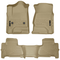 Thumbnail for Husky Liners 2015 Chevy/GMC Suburban/Yukon XL WeatherBeater Combo Tan Front & 2nd Seat Floor Liners