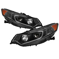 Thumbnail for xTune 09-14 Acura TSX Projector Headlights - Light Bar DRL - Black (PRO-JH-ATSX09-LB-BK)