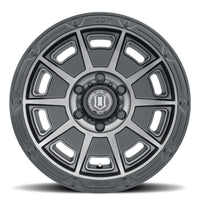 Thumbnail for ICON Victory 17x8.5 5x5 -6mm Offset 4.5in BS Smoked Satin Black Tint Wheel