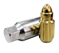 Thumbnail for NRG 500 Series M12 X 1.5 Bullet Shape Steel Lug Nut Set - 21 Pc w/Lock Key - Chrome Gold