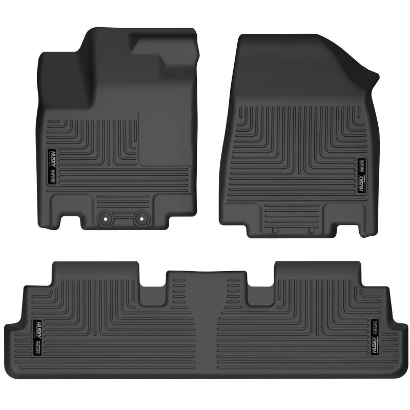 Husky Liners 2022 Nissan Pathfinder/Infiniti QX60 Weatherbeater Black Front & 2nd Seat Floor Liners