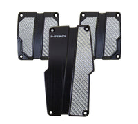 Thumbnail for NRG Brushed Aluminum Sport Pedal M/T - Black w/Silver Carbon