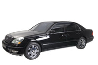 Thumbnail for AVS 01-06 Lexus LS430 Ventvisor Low Profile Deflectors 4pc - Smoke w/Chrome Trim