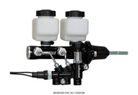 Thumbnail for Wilwood Tandem Remote M/C Kit w L/H Brkt & Prop Valve - 7/8in Bore Black-W/Pushrod