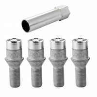 Thumbnail for McGard Wheel Lock Bolt Set - 4pk. (Tuner / Cone Seat) M12X1.5 / 17mm Hex / 29.6mm Shank L. - Chrome