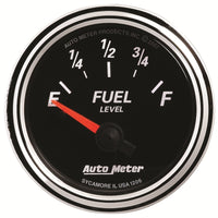 Thumbnail for Autometer Designer Black II 52mm 240 Ohm Empty/33 Ohm Full Fuel Level Gauge