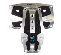 Thumbnail for NRG Brushed Aluminum Sport Pedal A/T - Silver w/Black Rubber Inserts