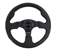 Thumbnail for NRG Reinforced Steering Wheel (320mm) Black Leather w/Black Stitching