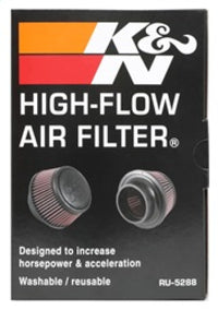 Thumbnail for K&N Universal Round Clamp-On Air Filter 3in Flange ID x 6in Base OD x 4.625in Top OD x 3in Height