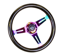 Thumbnail for NRG Classic Wood Grain Steering Wheel (350mm) Black Sparkle/Galaxy Color w/Neochrome 3-Spoke