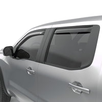 Thumbnail for EGR 2022+ Nissan Frontier In Channel Window Visors Front/Rear Set - Dark Smoke Crew Cab