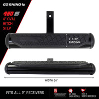 Thumbnail for Go Rhino 4in Oval Hitch Step - Black