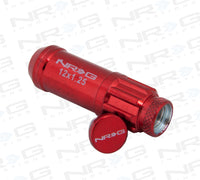 Thumbnail for NRG 700 Series M12 X 1.25 Steel Lug Nut w/Dust Cap Cover Set 21 Pc w/Locks & Lock Socket - Red