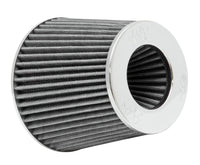 Thumbnail for K&N Universal Filter Chrome Round Tapered White - 4in Flange ID x 1.125in Flange Length x 5.5in H