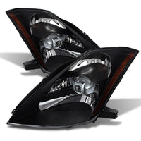 Thumbnail for Xtune Nissan 350Z 03-05 Crystal Headlights Xenon/Hid Model Only Black HD-JH-N350Z-HID-BK