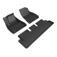 Thumbnail for 3D MAXpider 20-22 Tesla Model 3 Kagu 1st & 2nd Row Floormats - Black