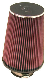 Thumbnail for K&N Universal ChromeRound Tapered Air Filter 3in Flange ID / 6in Base OD / 4.5in Top OD / 8in Height