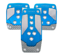 Thumbnail for NRG Aluminum Sport Pedal M/T - Blue w/Silver Carbon