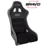 Thumbnail for PRP Bravo Composite Seat- Black/Grey (PRP Silver Outline/Bravo Silver- Silver Stitching)