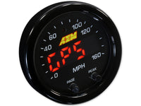 Thumbnail for AEM X-Series 0-160 MPH Black Bezel w/ Black Face GPS Speedometer Gauge