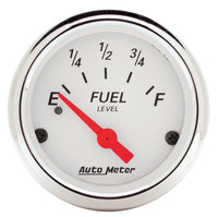 Thumbnail for Autometer Arctic White 2 1/16in 240 ohm to 33 ohm Electric Fuel Level Gauge