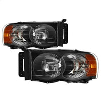 Thumbnail for Xtune Dodge Ram 1500 02-05 Amber Crystal Headlights Black HD-JH-DR02-AM-BK