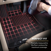 Thumbnail for 3D MAXpider 20-21 Mercedes GLS-Class (w/ Executive Rear Seat Package) Kagu 1st Row Floormats - Black