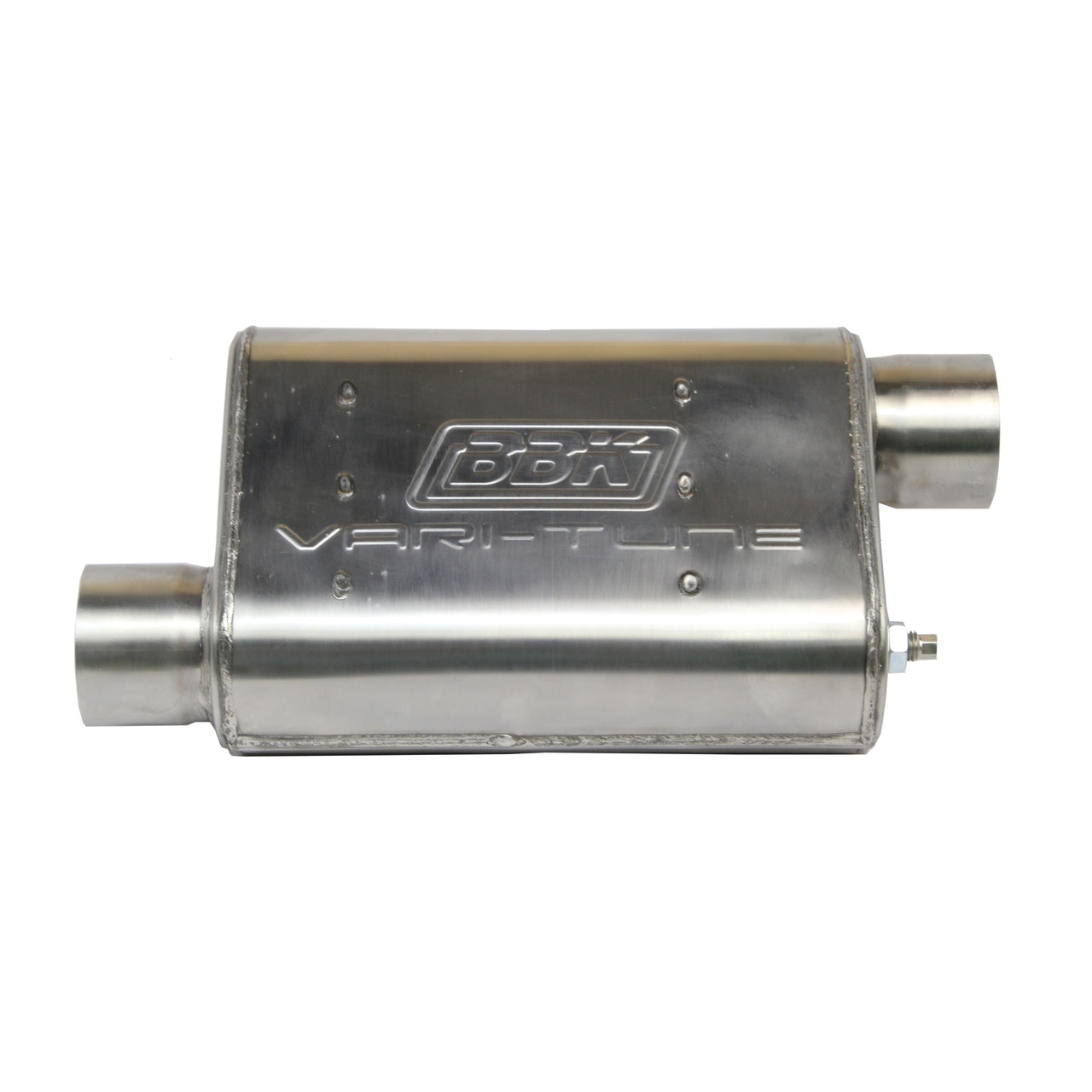 UNIVERSAL 2-3/4 VARITUNE ADJUSTABLE MUFFLER DOUBLE OFFSET (STAINLESS)