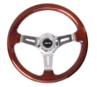 Thumbnail for NRG Classic Wood Grain Steering Wheel (330mm) Wood Grain w/Chrome 3-Spoke Center