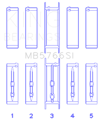 Thumbnail for King GM LS1/2/4/6 (Housing Bore +.010) (Size .001 Oversized) Main Bearing Set