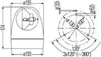 Thumbnail for Hella Rotating Beacon H12V Yellow Mg12 2Rl