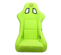 Thumbnail for NRG FRP Bucket Seat PRISMA Edition - Large (Neon Green Alcantara/  Pearlized Back)