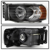 Thumbnail for Xtune Dodge Ram 1500 02-05 Amber Crystal Headlights Black HD-JH-DR02-AM-BK