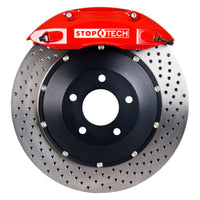 Thumbnail for StopTech BBK 93-98 Toyota Supra / 92-00 Lexus SC300/SC400 Front ST-40 355x32 Red Drilled Rotors