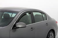 Thumbnail for AVS 06-13 Lexus IS250 Ventvisor Low Profile Deflectors 4pc - Smoke w/Chrome Trim