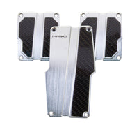 Thumbnail for NRG Brushed Aluminum Sport Pedal M/T - Silver w/Black Carbon