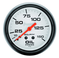 Thumbnail for Autometer Phantom 66.7mm 0-150 PSI Mechanical Oil Pressure Gauge