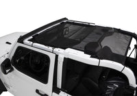 Thumbnail for Rampage 2018-2019 Jeep Wrangler(JL) Sport 2-Door Mesh Shade Top - Black