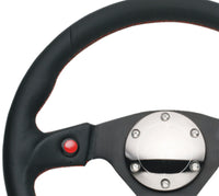 Thumbnail for NRG Reinforced Steering Wheel (320mm) Blk Leather w/Dual Buttons