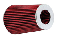 Thumbnail for K&N Universal Air Filter Chrome Round Tapered Red - 4in Flange ID x 1.125in Flange Length x 9.5in H