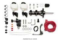 Thumbnail for Wilwood Tandem Remote M/C Kit w L/H Brkt & Prop Valve - 7/8in Bore Black-W/Pushrod