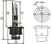 Thumbnail for Hella HID Capsule D2R 12V 35W Bulb