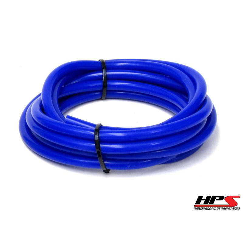 HPS 1/4" (6mm) ID Blue High Temp Silicone Vacuum Hose - 5 Feet Pack