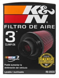 Thumbnail for K&N Universal Rubber Filter - Round Tapered 6in Base OD x 3in Flange ID x 6in H