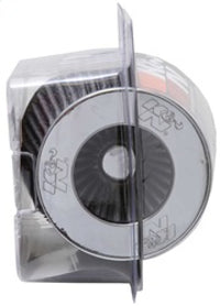 Thumbnail for K&N Universal Filter Chrome Round Tapered White - 4in Flange ID x 1.125in Flange Length x 5.5in H