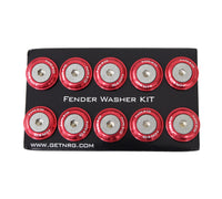 Thumbnail for NRG Fender Washer Kit w/Rivets For Plastic (Red) - Set of 10