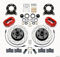 Thumbnail for Wilwood Forged Dynalite-M Front Kit 11.30in 1 PC Rotor&Hub Drill-Red 1970-1973 Mustang Disc & Drum